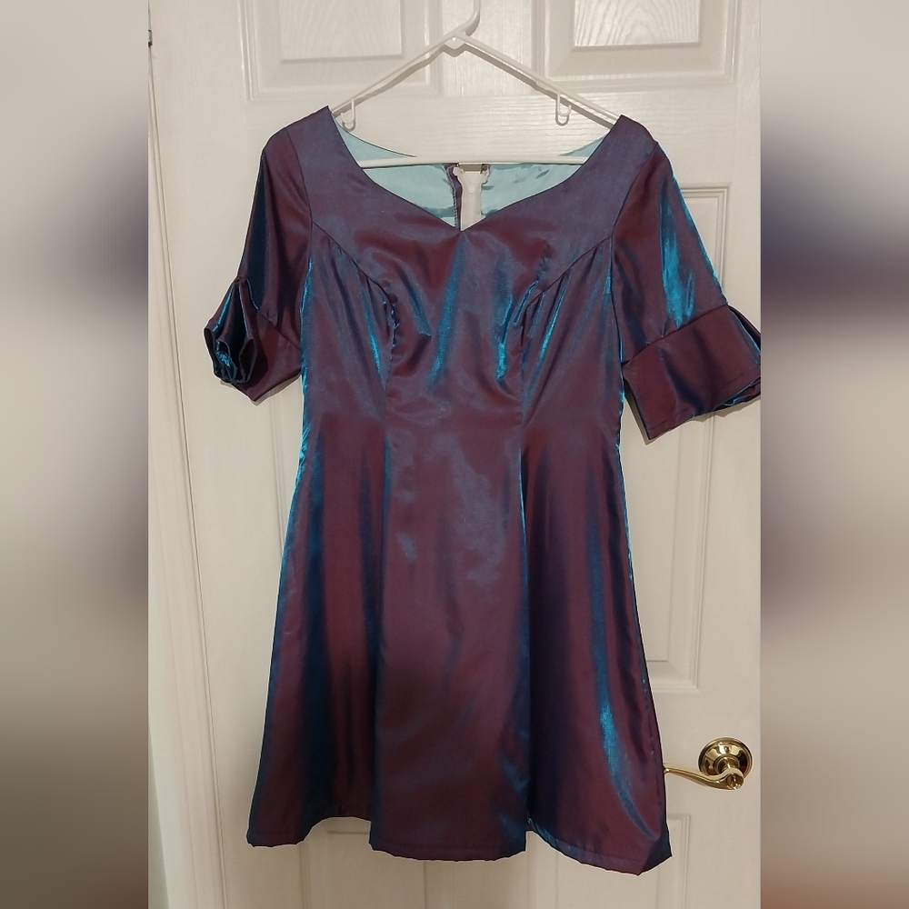Elegant Tailor Made Purple Satin Dress